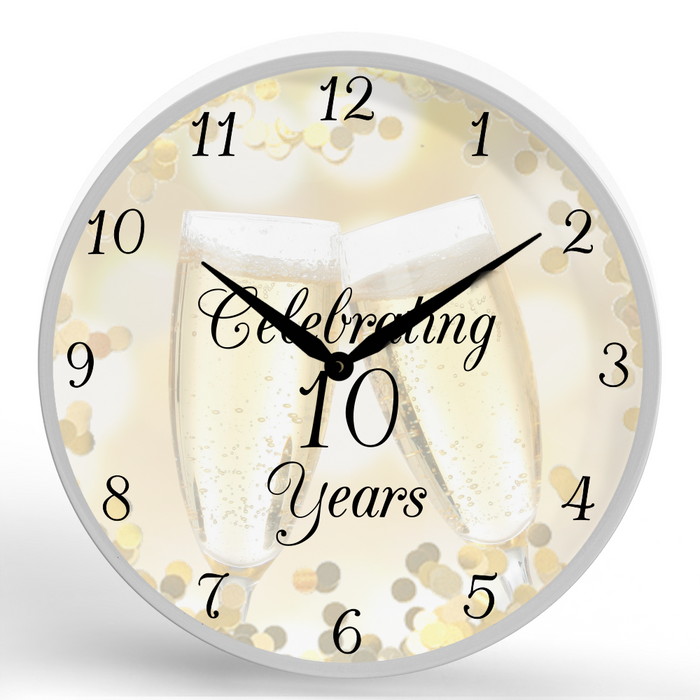 10 Years <br>Round Framed Wall Clock 11.75"