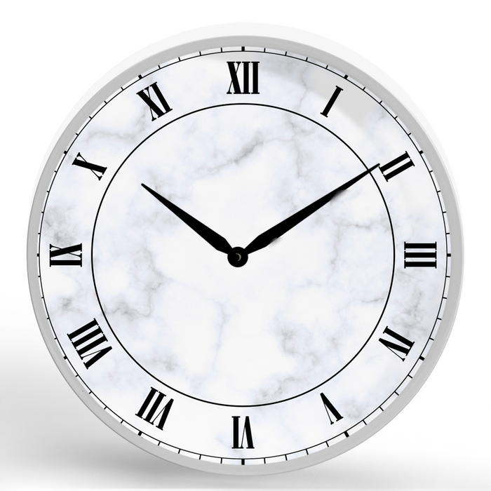 Marble <br>Round Framed Wall Clock 11.75"