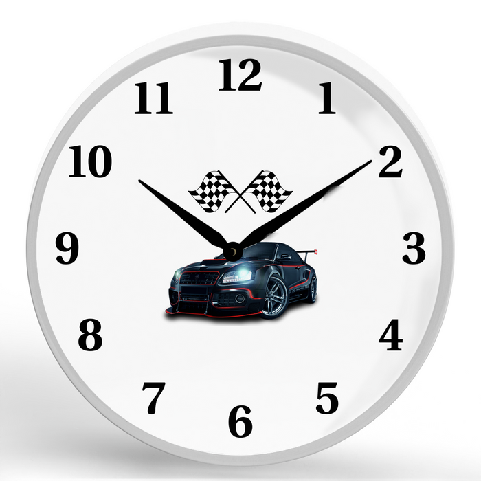 Racing <br>Round Framed Wall Clock 11.75"