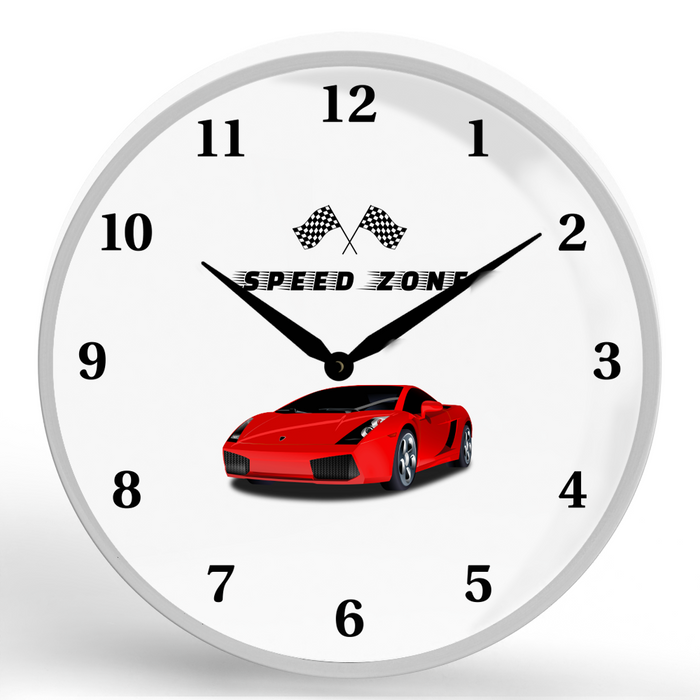 Speed Zone <br>Round Framed Wall Clock 11.75"