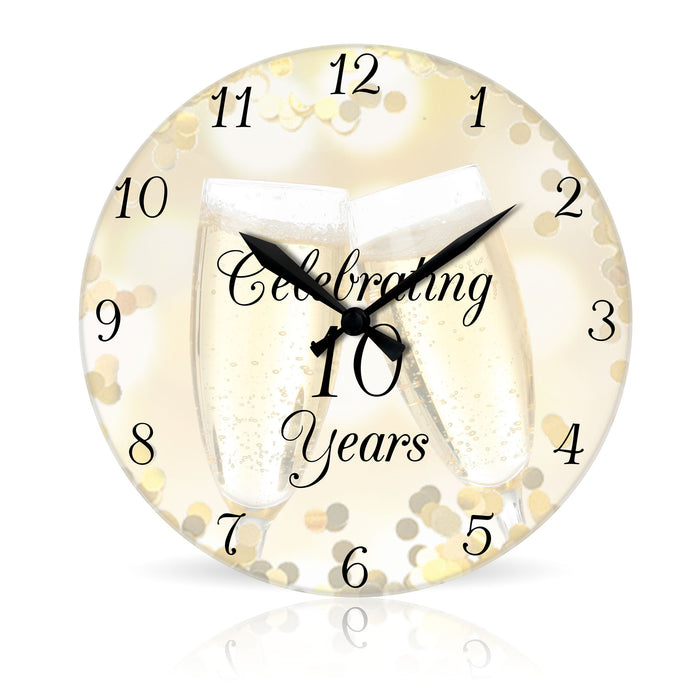 10 Years <br>Round Acrylic Wall Clock 10.75"