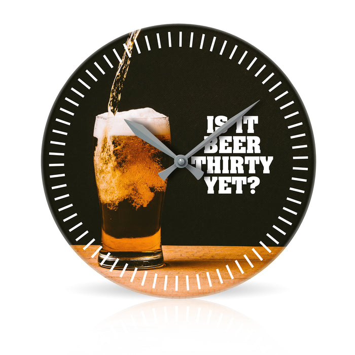 Beer Thirty <br>Round Acrylic Wall Clock 10.75"