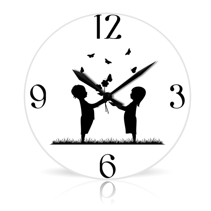 Boy Meets Girl <br>Round Acrylic Wall Clock 10.75"