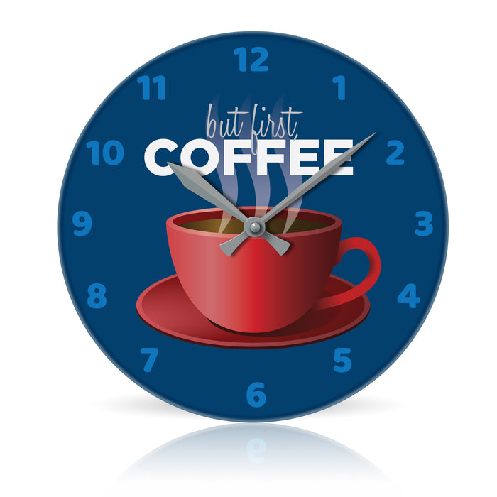 But First, Coffee <br>Round Acrylic Wall Clock 10.75"