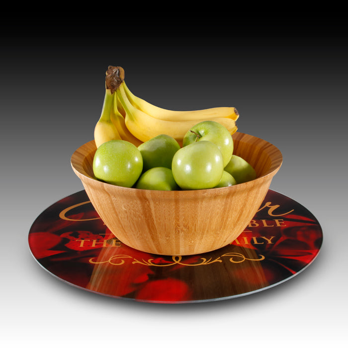 Fruit Illustration <br>Glass Table Spinner 17.75"