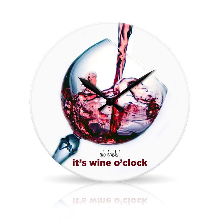 Wine O'Clock <br>Round Acrylic Wall Clock 10.75"