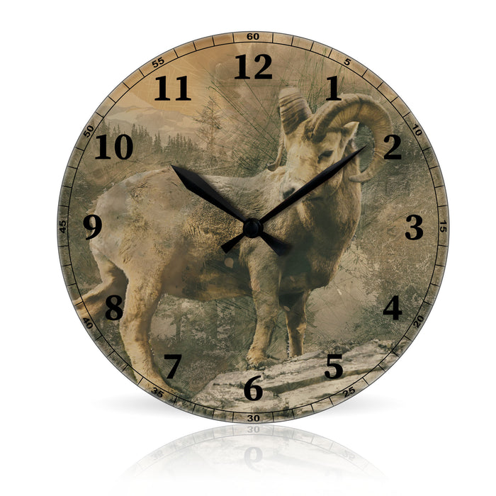 Bighorn <br>Round Acrylic Wall Clock 10.75"