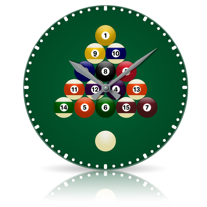 Billiards <br>Round Acrylic Wall Clock 10.75"