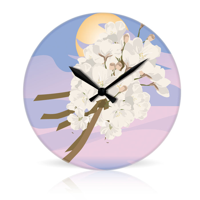 Cherry Blossoms <br>Round Acrylic Wall Clock 10.75"
