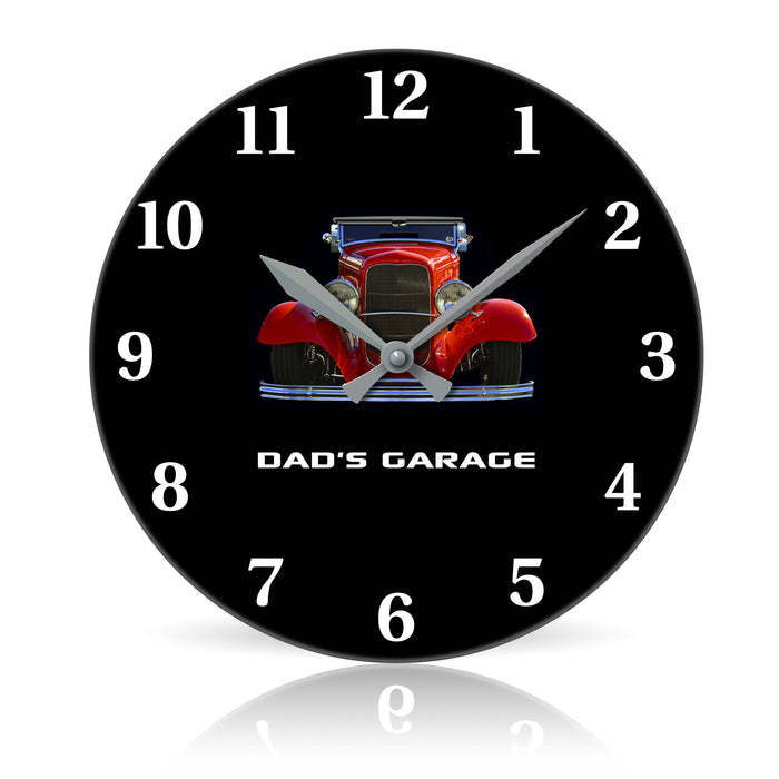 Dad's Garage <br>Round Acrylic Wall Clock 10.75"