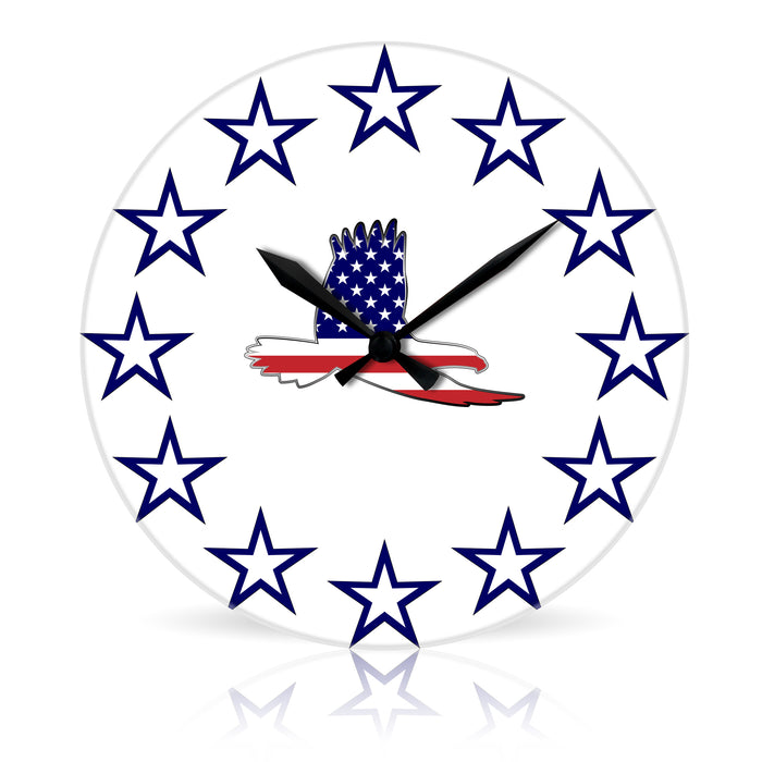 USA Eagle <br>Round Acrylic Wall Clock 10.75"