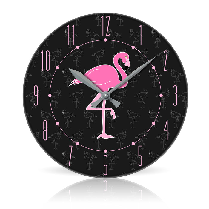 Flamingo <br>Round Acrylic Wall Clock 10.75"