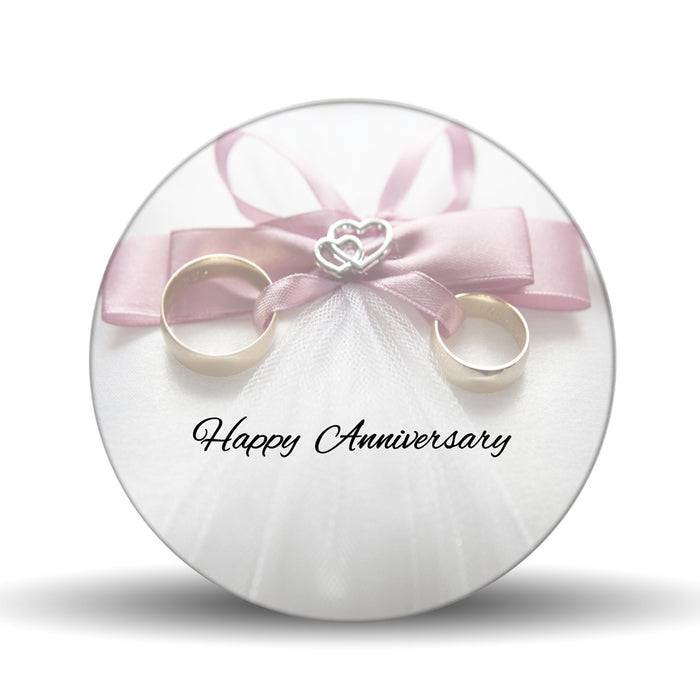 Happy Anniversary <br>Glass Table Spinner 17.75"