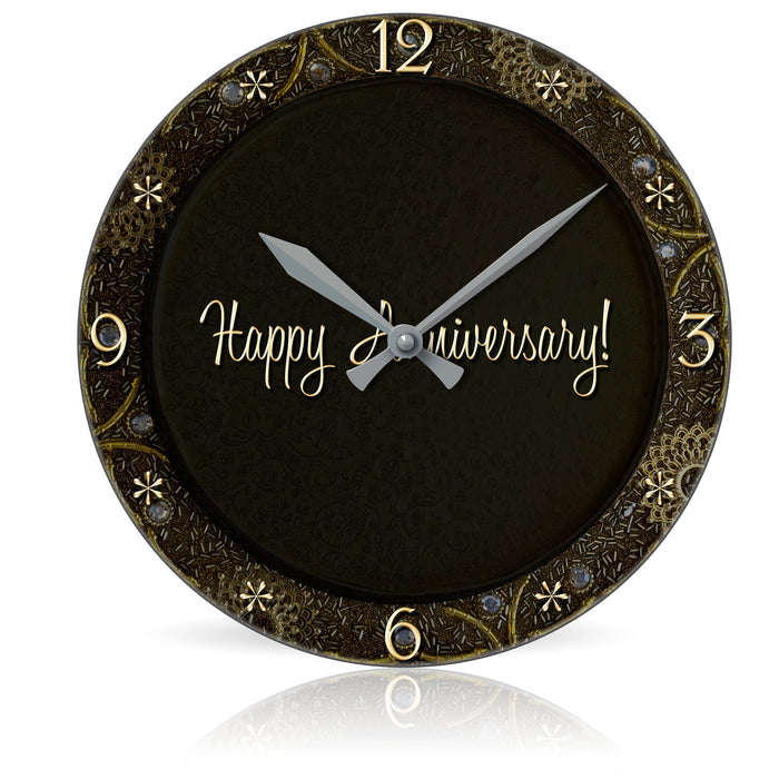 Happy Anniversary <br>Round Acrylic Wall Clock 10.75"