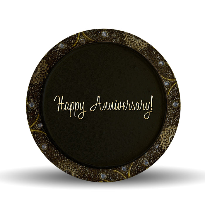 Happy Anniversary <br>Glass Table Spinner 17.75"