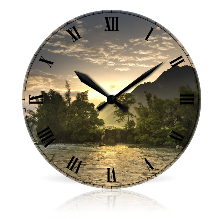 Old Mill <br>Round Acrylic Wall Clock 10.75"