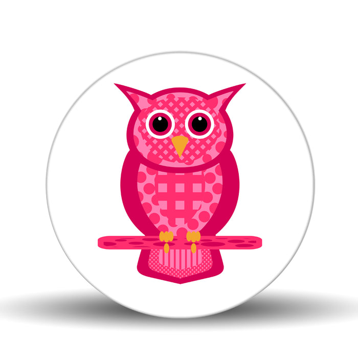 Pop Art Owl <br>Glass Table Spinner 17.75"