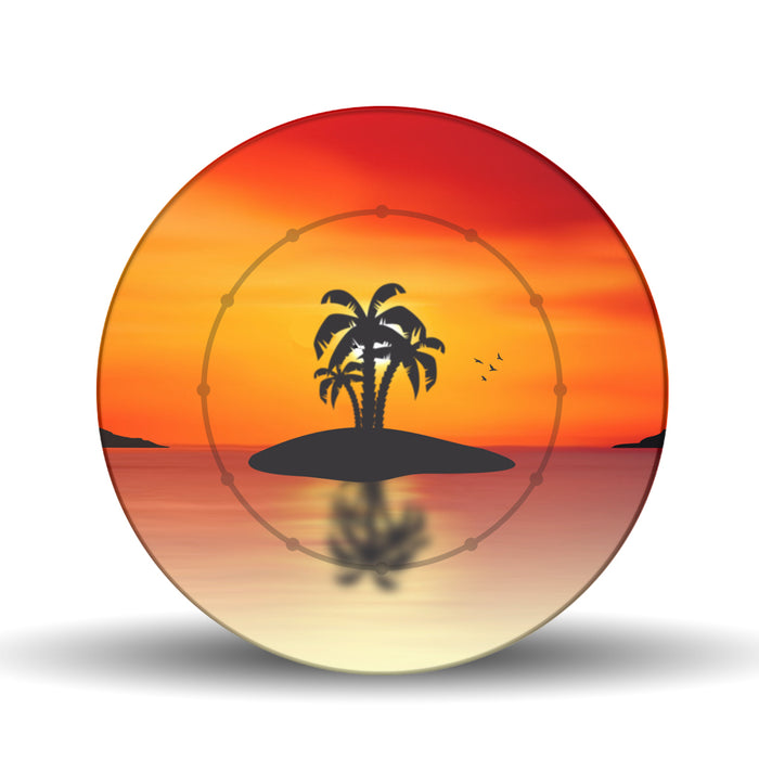 Palms Sunset <br>Glass Table Spinner 17.75"