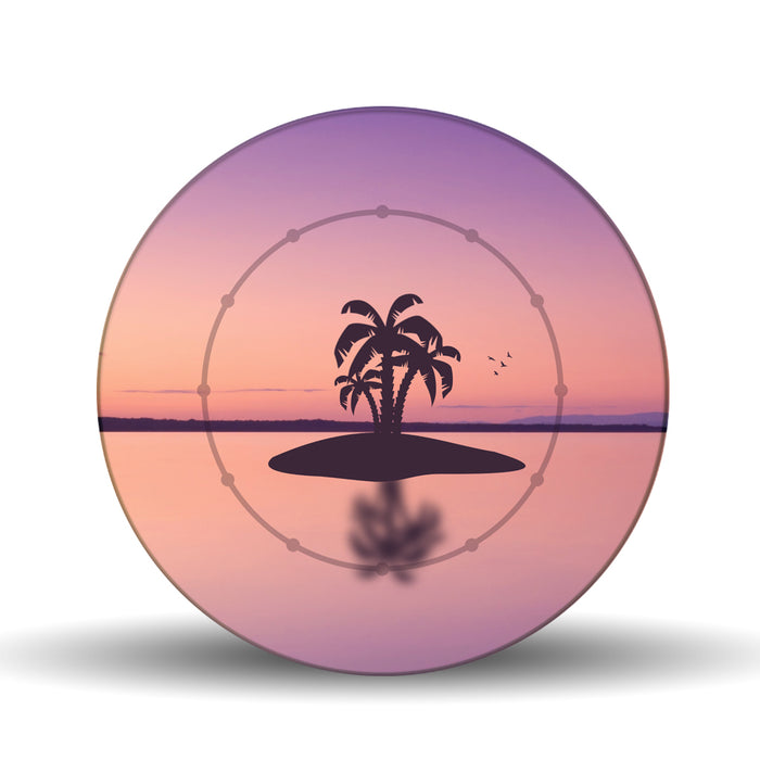 Palms Sunset <br>Glass Table Spinner 17.75"
