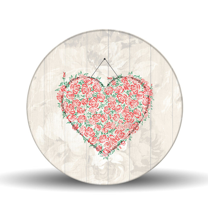 Rose Heart <br>Glass Table Spinner 17.75"