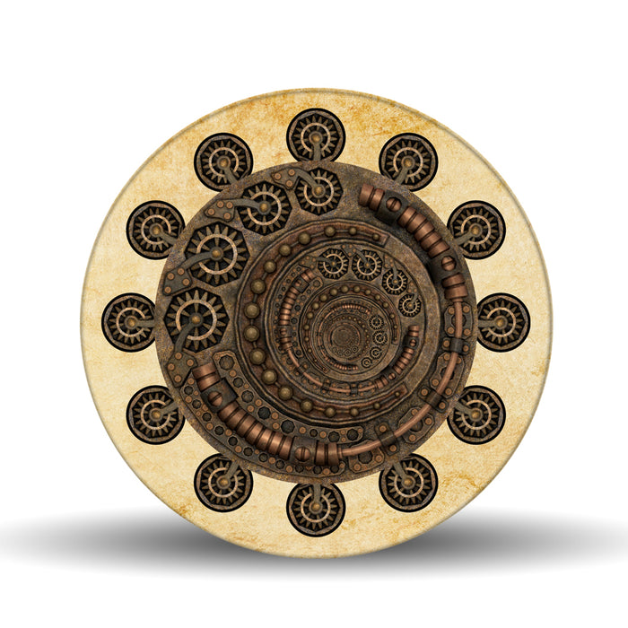 Steampunk Gears Infinite <br>Glass Table Spinner 17.75"