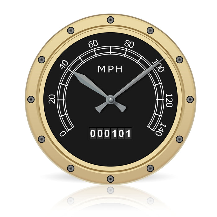 Speedometer <br>Round Acrylic Wall Clock 10.75"