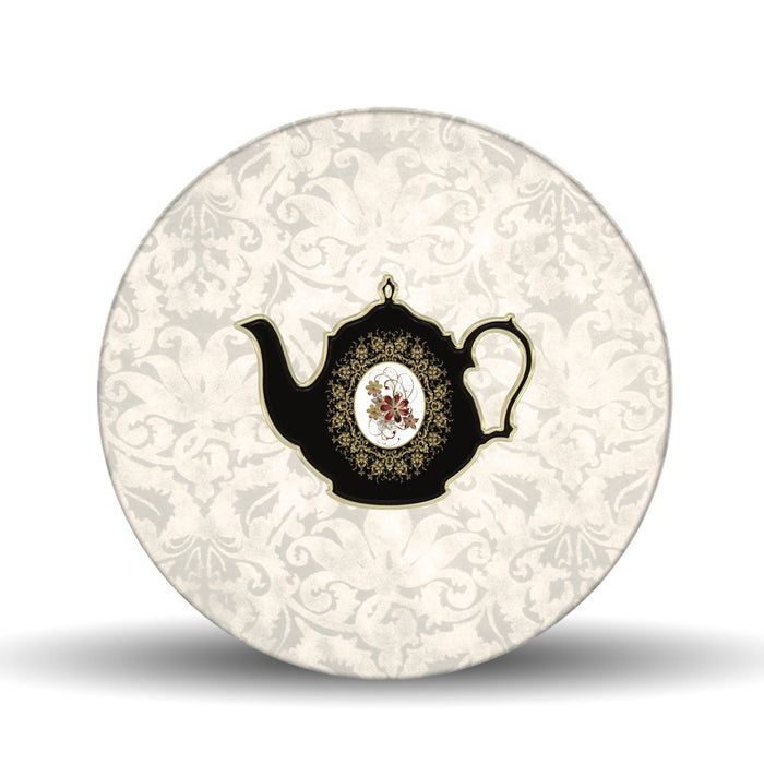 Tea Pot Texture <br>Glass Table Spinner 17.75"
