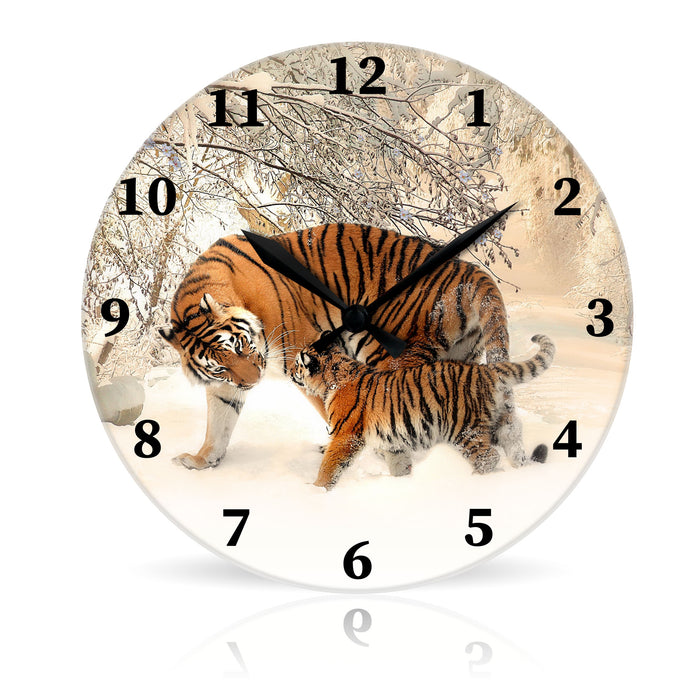 Tigers <br>Round Acrylic Wall Clock 10.75"
